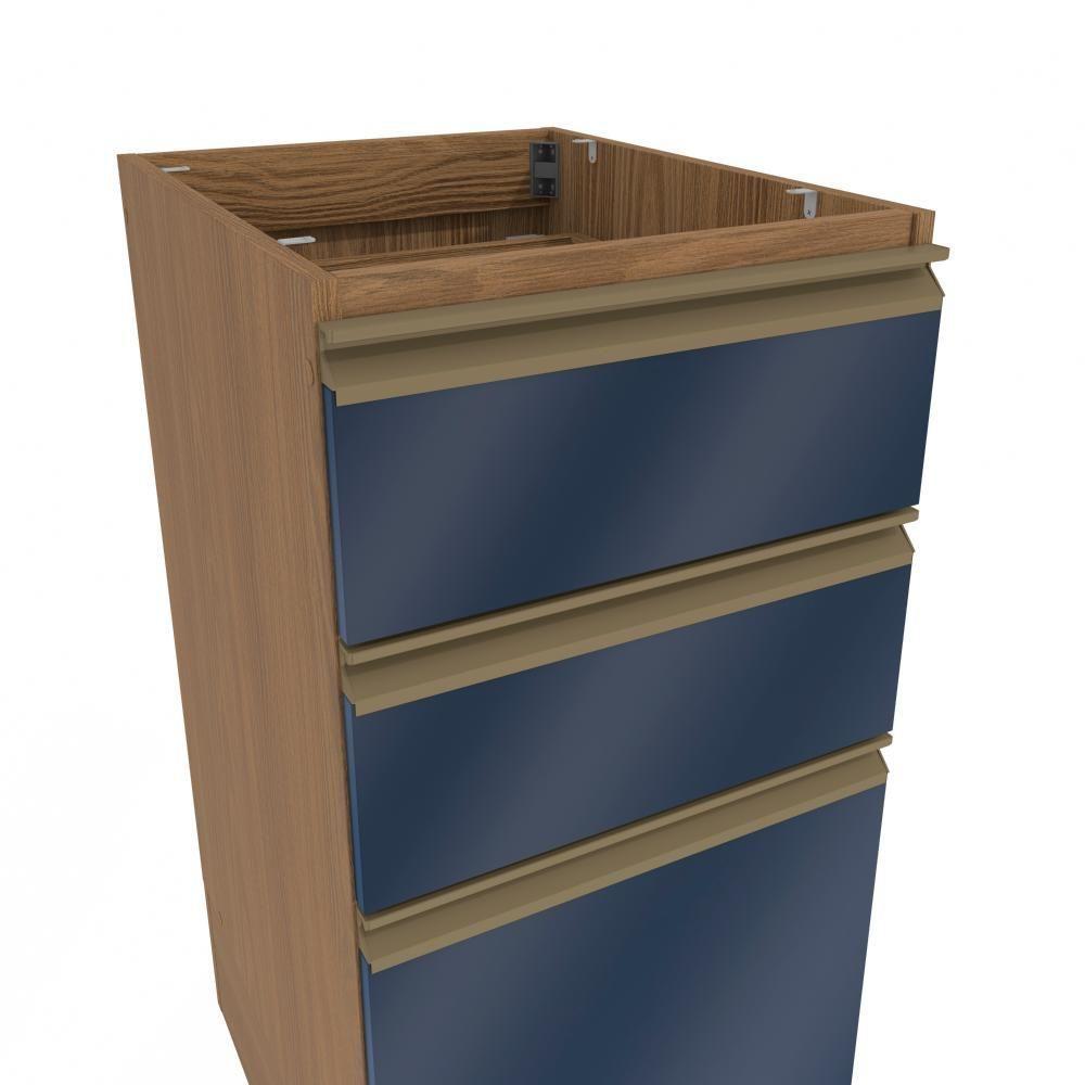 Balcão 3 Gavetas Kappesberg Celeste 100% Mdf Nogueira-azul Profundo 40cm - 5