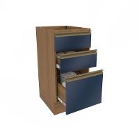 Balcão 3 Gavetas Kappesberg Celeste 100% Mdf Nogueira-azul Profundo 40cm