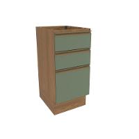 Balcão 3 Gavetas Kappesberg Celeste 100% Mdf Nogueira-verde Oliva 40cm - 1