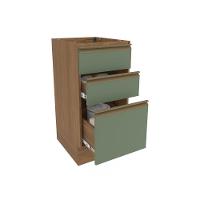 Balcão 3 Gavetas Kappesberg Celeste 100% Mdf Nogueira-verde Oliva 40cm - 2