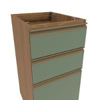Balcão 3 Gavetas Kappesberg Celeste 100% Mdf Nogueira-verde Oliva 40cm