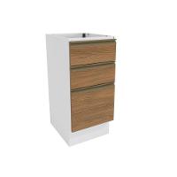 Balcão 3 Gavetas Kappesberg Celeste 100% Mdf Branco-nogueira 40cm - 1