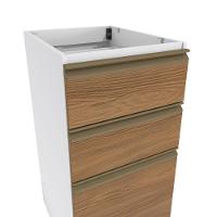 Balcão 3 Gavetas Kappesberg Celeste 100% Mdf Branco-nogueira 40cm - 5