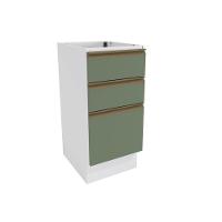 Balcão 3 Gavetas Kappesberg Celeste 100% Mdf Branco-verde Oliva 40cm - 1