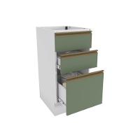 Balcão 3 Gavetas Kappesberg Celeste 100% Mdf Branco-verde Oliva 40cm - 2