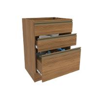 Balcão 3 Gavetas Kappesberg Celeste 100% Mdf Nogueira 60cm - 2