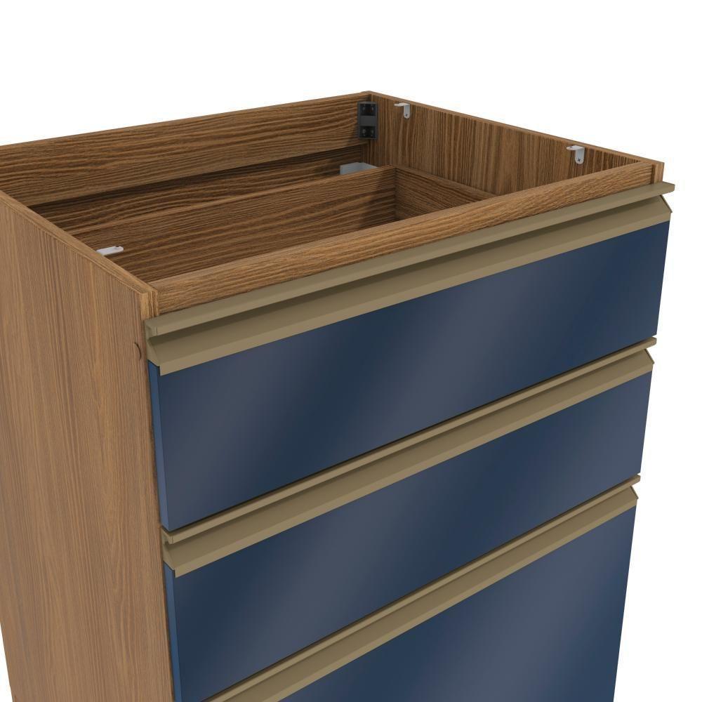 Balcão 3 Gavetas Kappesberg Celeste 100% Mdf Nogueira-azul Profundo 60cm - 4