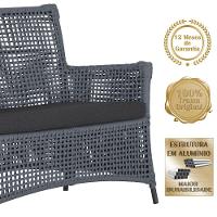 Sofá E Mesa Igapó 2 Lugares Jardim Varanda Piscina Aluminio Prata - 7