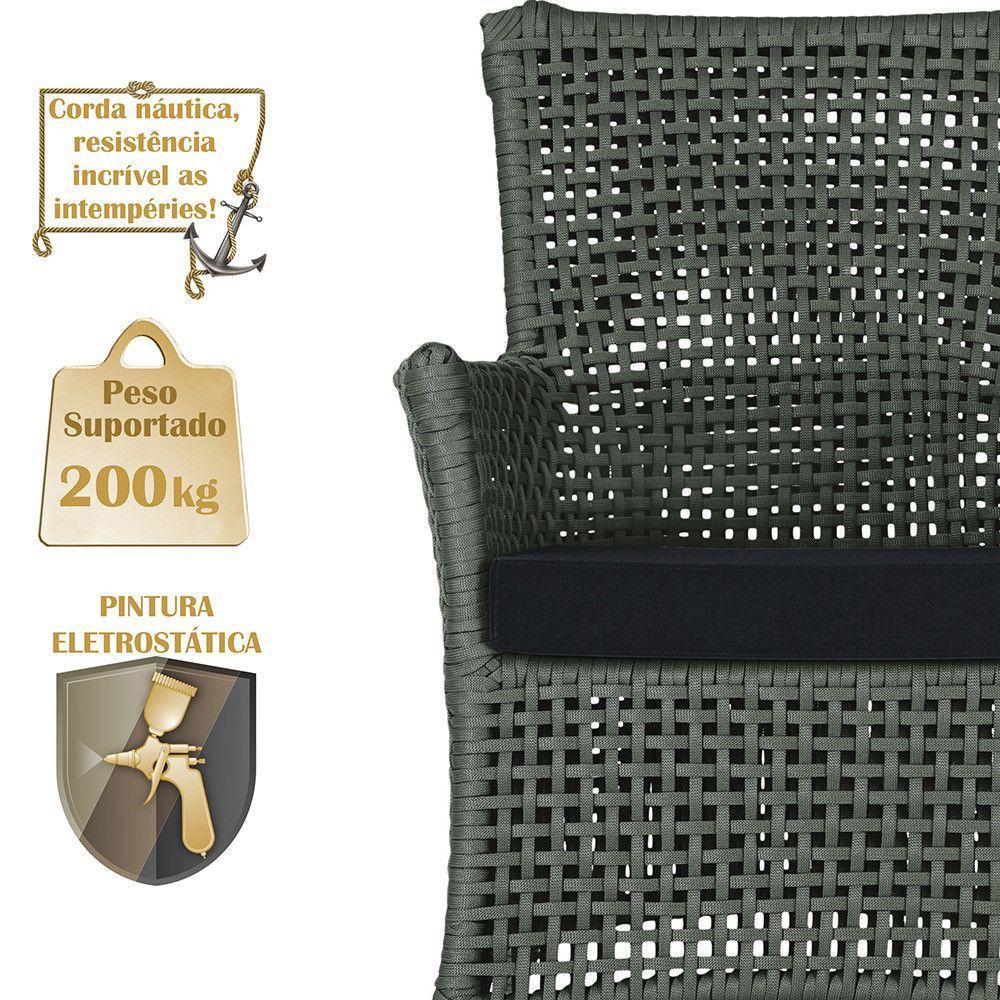 Sofá E Mesa Igapó 2 Lugares Varanda Jardim Aluminio Piscina Verde - 4