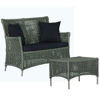 Sofá E Mesa Igapó 2 Lugares Varanda Jardim Aluminio Piscina Verde - 1