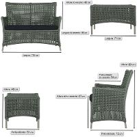 Sofá E Mesa Igapó 2 Lugares Varanda Jardim Aluminio Piscina Verde - 2