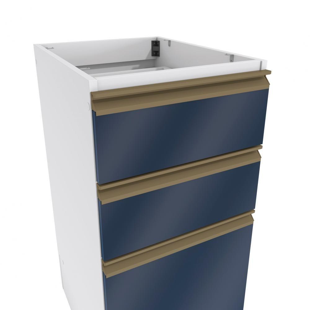 Balcão 3 Gavetas Kappesberg Celeste 100% Mdf Branco-azul Profundo 40cm - 5