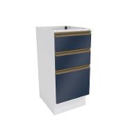 Balcão 3 Gavetas Kappesberg Celeste 100% Mdf Branco-azul Profundo 40cm - 1
