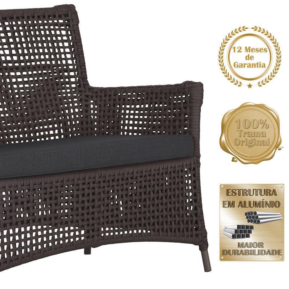Sofá E Mesa Igapó 2 Lugares Varanda Jardim Piscina Aluminio Marrom - 3