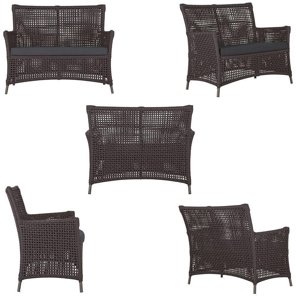 Sofá E Mesa Igapó 2 Lugares Varanda Jardim Piscina Aluminio Marrom - 5