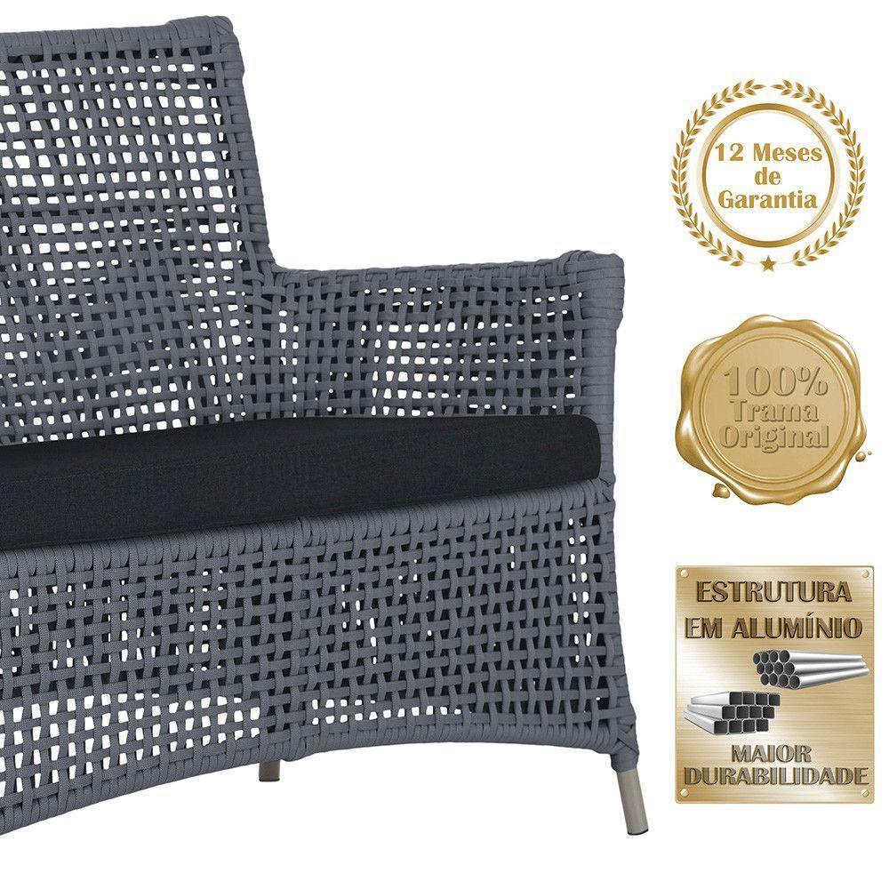 Sofá E Mesa Igapó 2 Lugares Varanda Jardim Aluminio Piscina Prata - 4