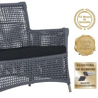 Sofá E Mesa Igapó 2 Lugares Varanda Jardim Aluminio Piscina Prata