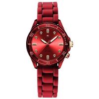 Relógio De Quartzo Feminino Design Casual Pulseira De Silicone 5atm à Prova D´agua Vermelho - 1