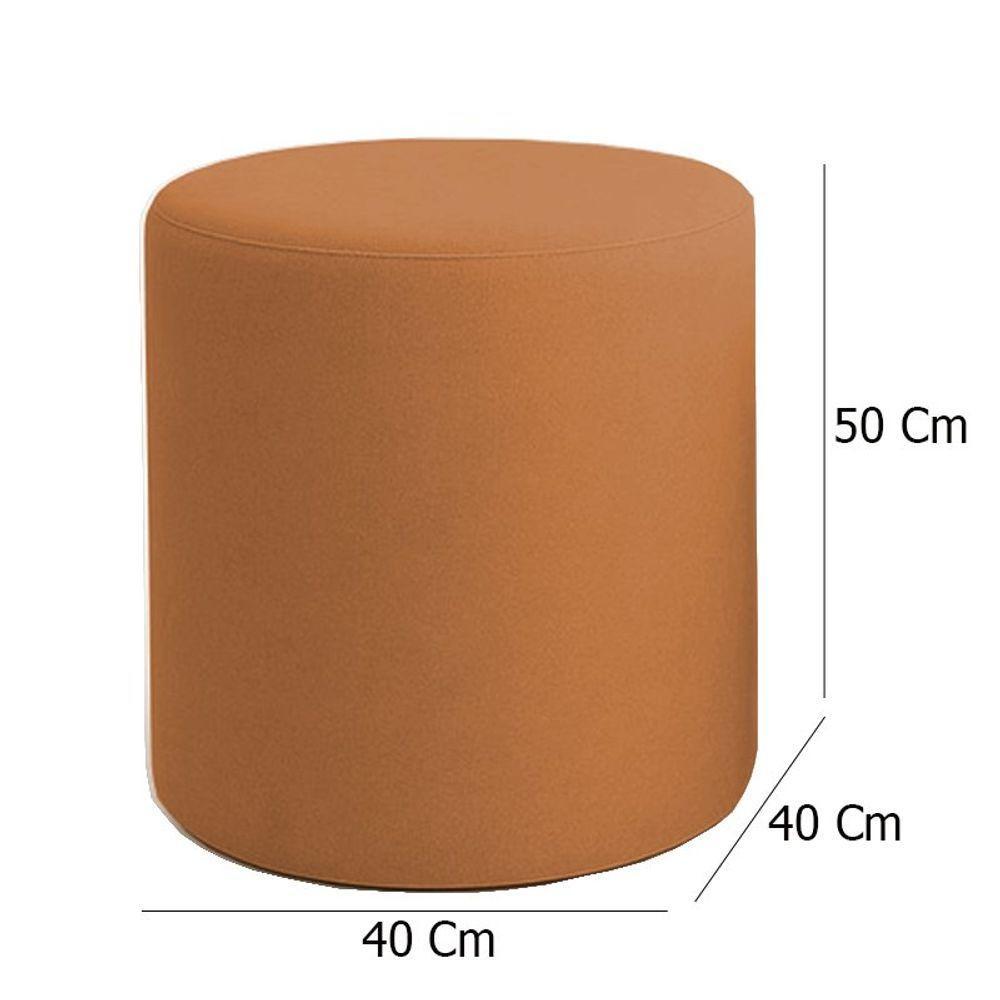 Kit 2 Puffs Beca Cilindro Boucle Live - 7 Decor Terracota - 4