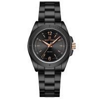 Relógio De Pulso Feminino Em Aço Inoxidavel Confortável Design Elegante à Prova D´agua Preto - 1