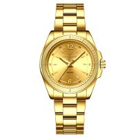 Relógio De Pulso Feminino Em Aço Inoxidavel Confortável Design Elegante à Prova D´agua Dourado - 1