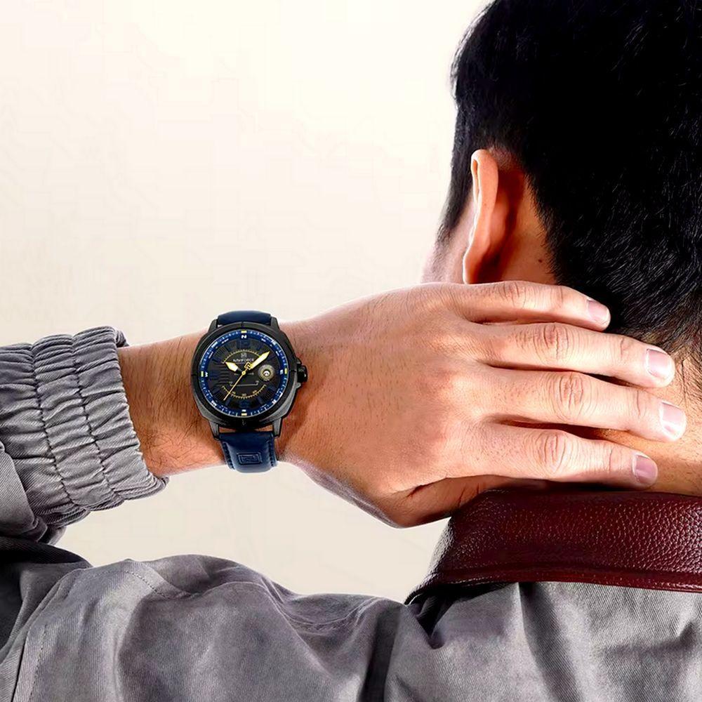 Relógio Masculino De Quartzo Design Esportivo Impermeavel à Prova D'água 3atm Azul - 4