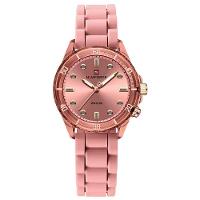 Relógio De Quartzo Feminino Design Casual Pulseira De Silicone 5atm à Prova D´agua Rosa - 1