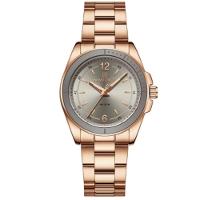 Relógio De Pulso Feminino Em Aço Inoxidavel Confortável Design Elegante à Prova D´agua Dourado Rose Cinza - 1