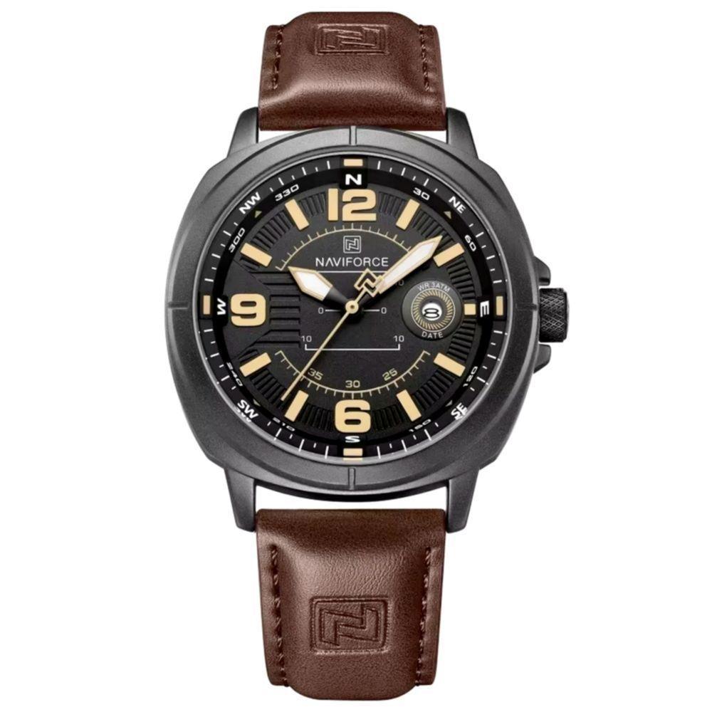 Relógio Masculino De Quartzo Design Esportivo Impermeavel à Prova D'água 3atm Marrom - 1