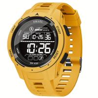 Relógio Esportivo Multifuncional Display Led Com Pulseira Tpu à Prova D'água Amarelo - 1