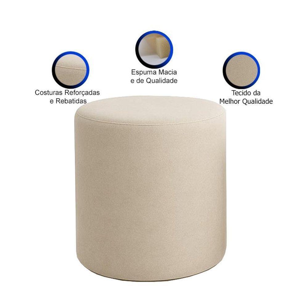 Puff Beca Cilindro Boucle Live - 7 Decor Bege - 3