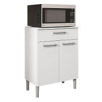 Armário De Cozinha Balcão Multiuso Para Micro Ondas Com Gaveta Diamante Branco Kit's Paraná Branco - 1