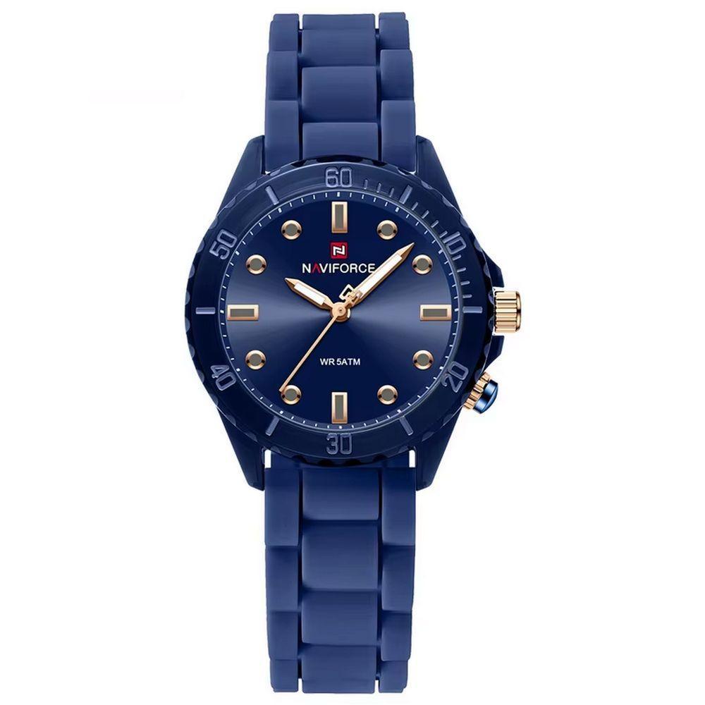 Relógio De Quartzo Feminino Design Casual Pulseira De Silicone 5atm à Prova D´agua Azul - 1