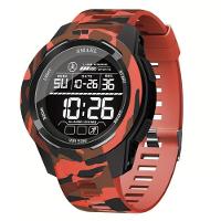 Relógio Esportivo Multifuncional Display Led Com Pulseira Tpu à Prova D'água Vermelho Camuflado - 1
