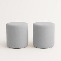 Kit 2 Puffs Beca Cilindro Boucle Live - 7 Decor Prata - 1