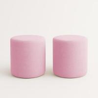 Kit 2 Puffs Beca Cilindro Boucle Live - 7 Decor Rosê - 1