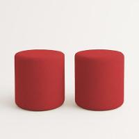 Kit 2 Puffs Beca Cilindro Boucle Live - 7 Decor Vermelho - 1