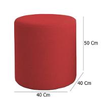 Kit 2 Puffs Beca Cilindro Boucle Live - 7 Decor Vermelho - 4