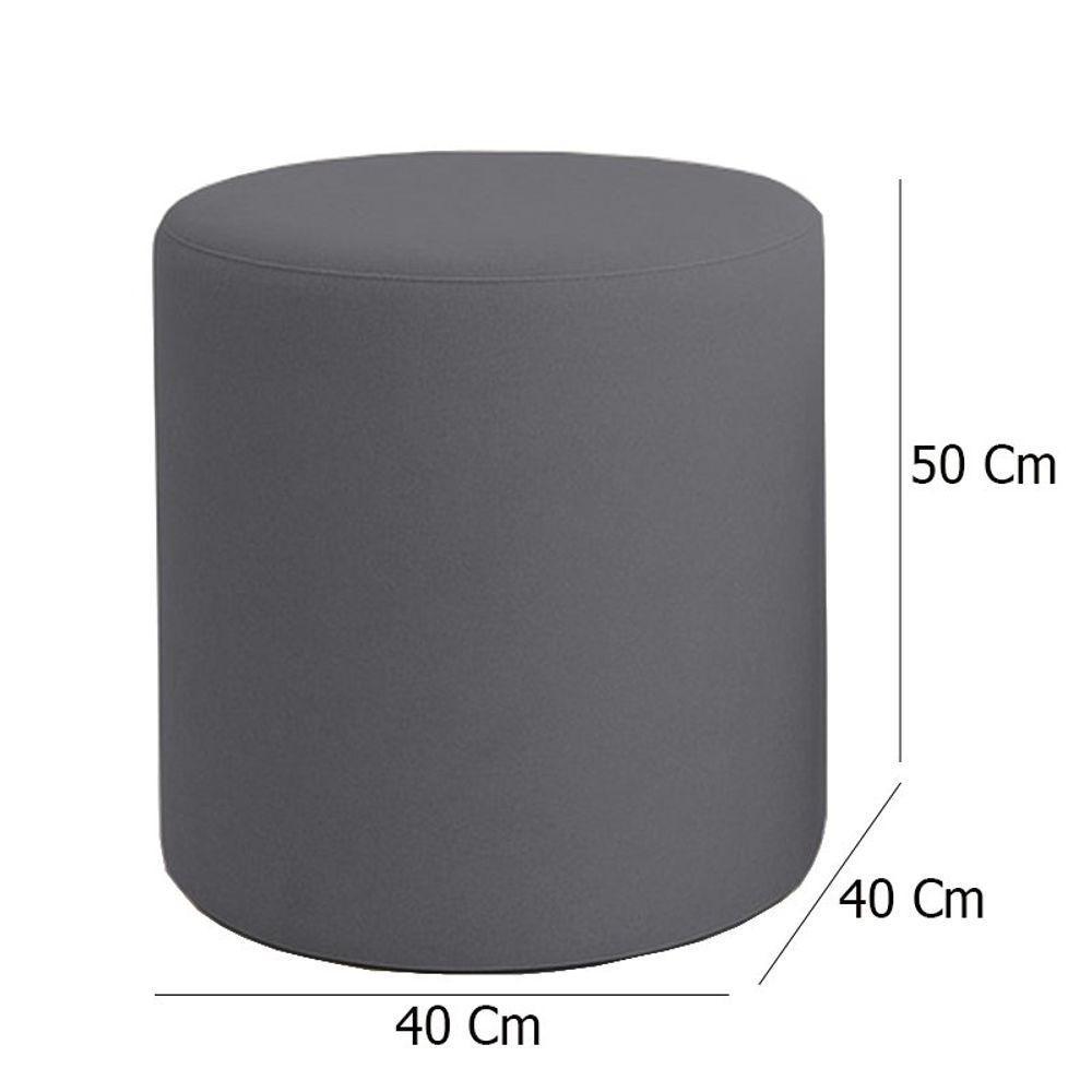 Kit 2 Puffs Beca Cilindro Boucle Live - 7 Decor Cinza Escuro - 4