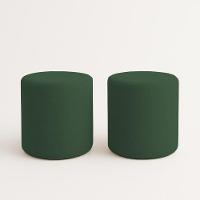 Kit 2 Puffs Beca Cilindro Boucle Live - 7 Decor Verde Escuro - 1