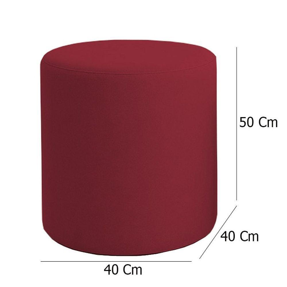 Kit 2 Puffs Beca Cilindro Suede Live - 7 Decor Bordo - 4