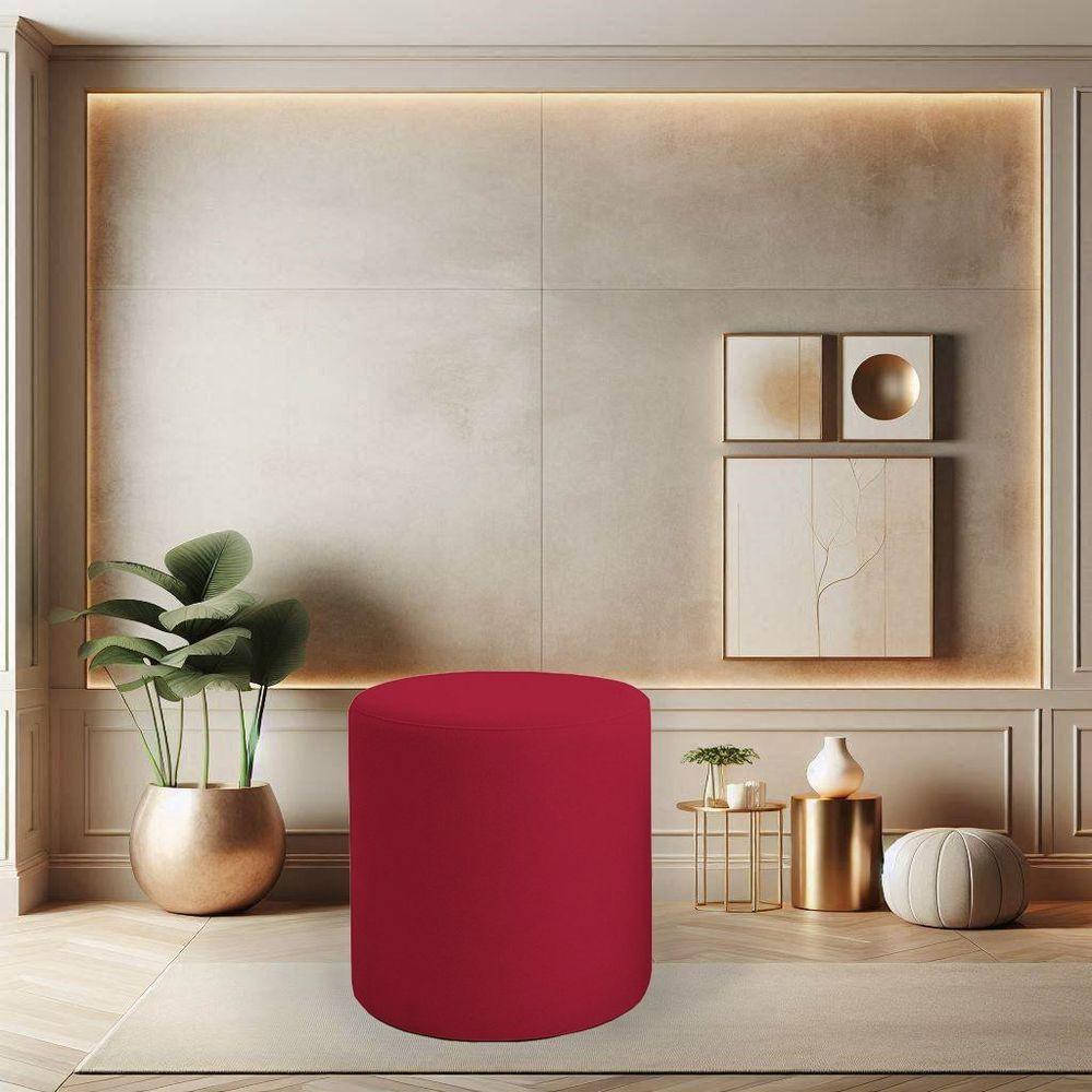 Puff Beca Cilindro Boucle Live - 7 Decor Bordo - 2