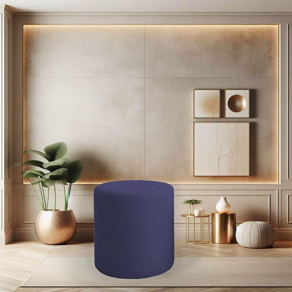 Puff Beca Cilindro Boucle Live - 7 Decor Azul Marinho - 2