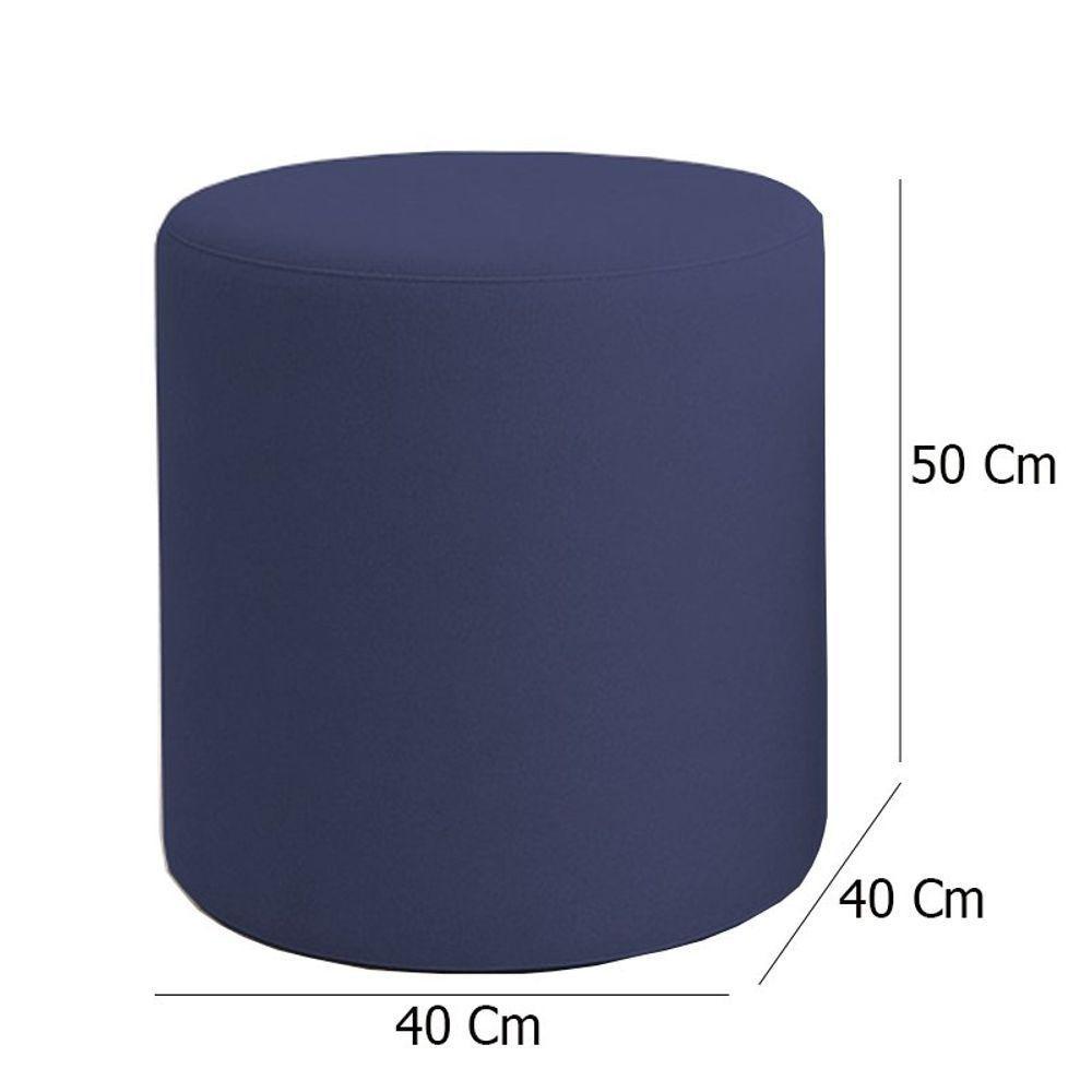 Puff Beca Cilindro Boucle Live - 7 Decor Azul Marinho - 4