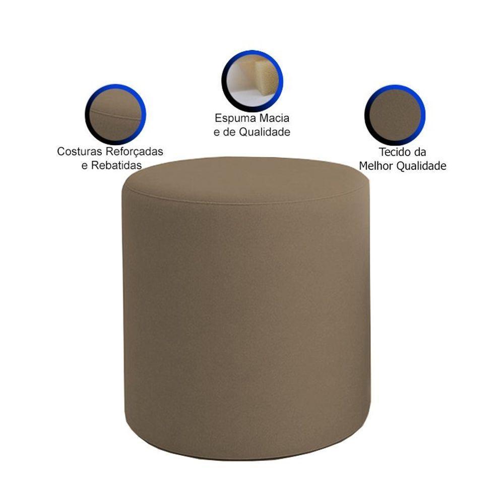 Kit 2 Puffs Beca Cilindro Suede Live - 7 Decor Cappuccino - 3