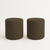 Kit 2 Puffs Beca Cilindro Boucle Live - 7 Decor Marrom - 1