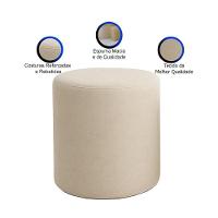 Kit 2 Puffs Beca Cilindro Suede Live - 7 Decor Bege - 3