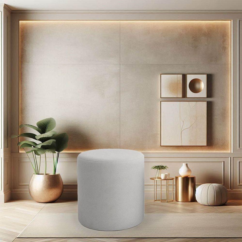 Puff Beca Cilindro Boucle Live - 7 Decor Prata - 2