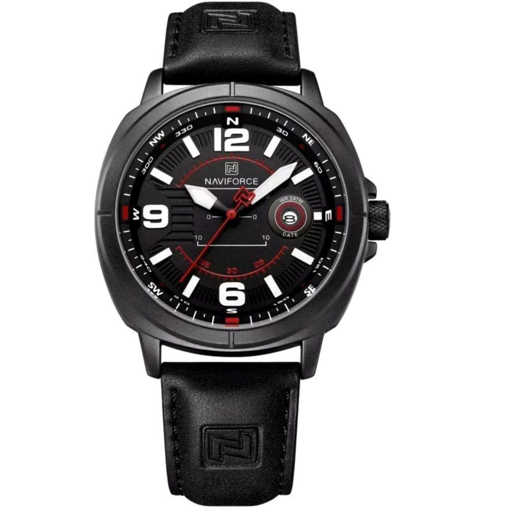 Relógio Masculino De Quartzo Design Esportivo Impermeavel à Prova D'água 3atm Preto Vermelho - 1