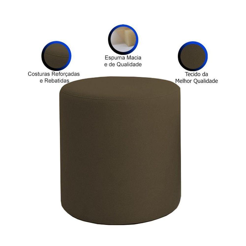 Kit 2 Puffs Beca Cilindro Suede Live - 7 Decor Marrom - 3